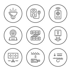 Set round line icons of LED equipment