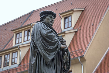 Bronze statue of Martin Luther in Eisleben