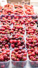 Cherries in a market.