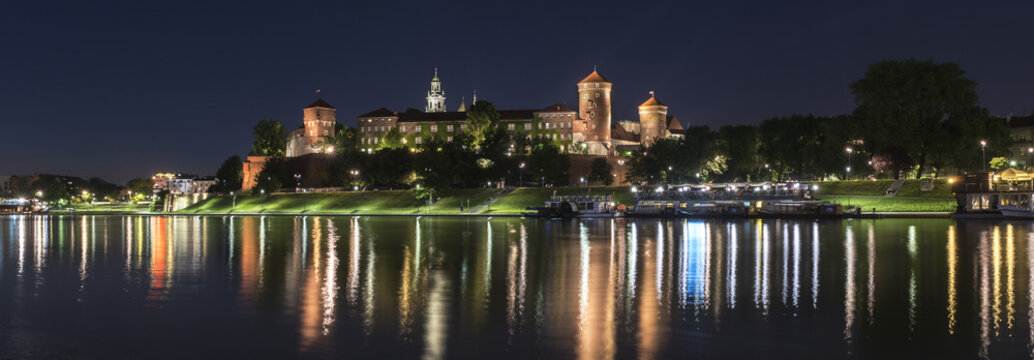 Panorama of Wawel Royal castle in Krakow, Poland