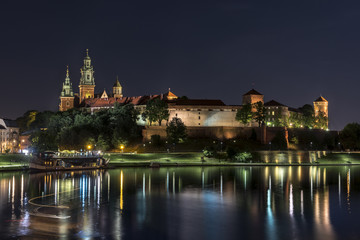 Naklejka premium Old town of Krakow with Wawel castle