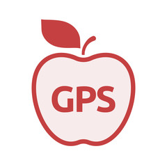 Isolated apple with  the Global Positioning System acronym GPS