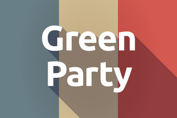 Long shadow France flag with  the text Green Party