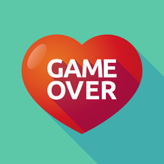 Long shadow heart with  the text Game Over