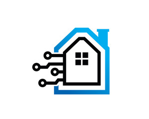 Tech House Logo Template Design Vector, Emblem, Design Concept, Creative Symbol, Icon