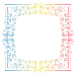 Beautiful gradient frame. Color silhouette frame for advertisements, wedding and other invitations or greeting cards. Raster clip art.