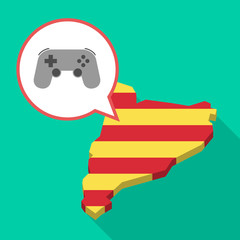 Long shadow Catalonia map with  a game pad