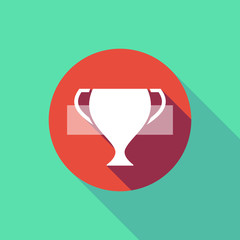 Long shadow do not enter signal with  an award cup