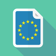 Long shadow document with  the EU flag stars