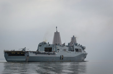 LANDING CRAFT - American warship at sea during exercise