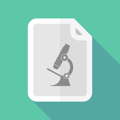 Long shadow document with  a microscope icon