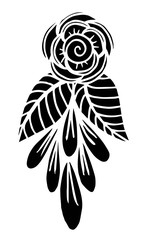 Doodle floral pattern in black and white. Page for coloring book: very interesting and relaxing job for children and adults. Zentangle drawing. Flower carpet in magic garden