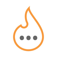 Line art flame with  an ellipsis orthographic sign
