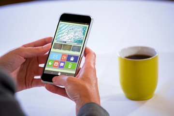 Composite image of illustration of various video and icons