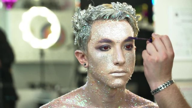 Process of the face art creation