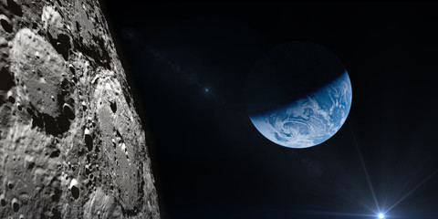 Earth view from moon.