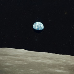 Earth view from moon.