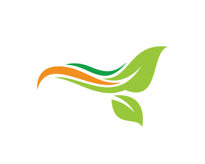 Green Leaf Logo Template Design Vector, Emblem, Design Concept, Creative Symbol, Icon