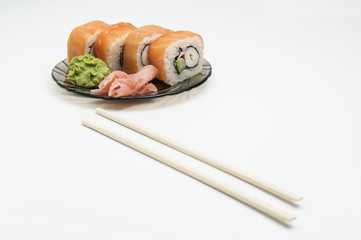 Sushi roll, isolated on white
