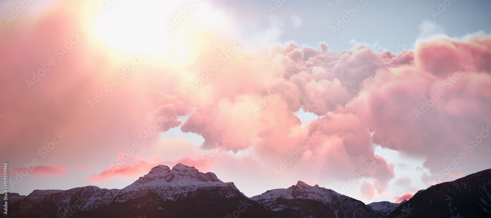 Canvas Prints composite image of scenic view of brown storm cloud