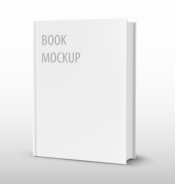 Mockup of blank cover book. Vector illustration. Can be used for your design, advertising, promo.