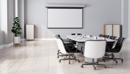 Modern Meeting Room with projector screen