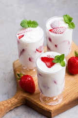 Homemade strawberry ice cream