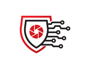 Camera Technology Logo Template Design Vector, Emblem, Design Concept, Creative Symbol, Icon