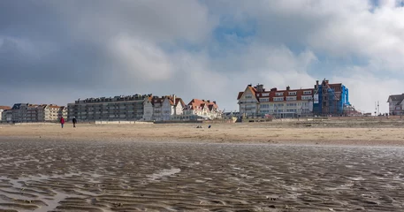 Foto op Aluminium Panorama picture of the coastline of De Haan, Belgium. © Erik_AJV