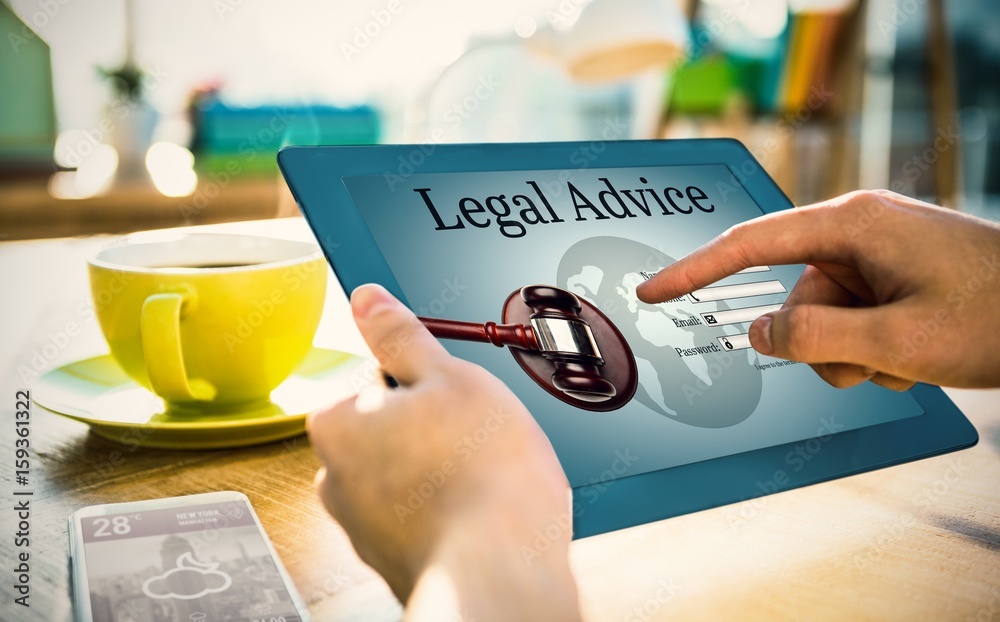 Canvas Prints composite image of graphic interface of lawyer contact form