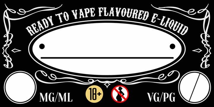 vaping e-liquid e-juice universal label template for bottles