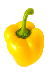 Yellow bell pepper isolated on a white background