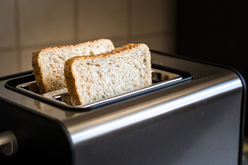 Toast is about to get toasted in toaster