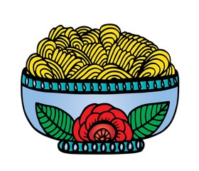 Doodle Noodle illustration. hand drawing