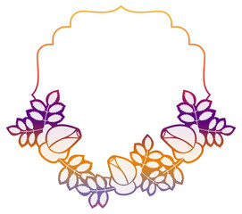 Beautiful gradient frame. Color silhouette frame for advertisements, wedding and other invitations or greeting cards. Raster clip art.