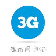 3G sign. Mobile telecommunications technology.