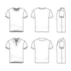 Templates of t-shirt and polo shirt. - 159366523