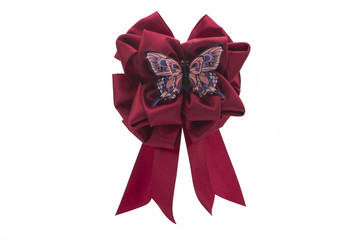 Bordeaux big bow on a white background