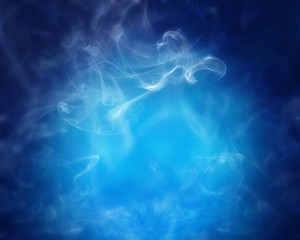 Fototapeta na wymiar Smoke over blue background