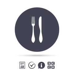 Eat sign icon. Cutlery symbol. Knife and fork.