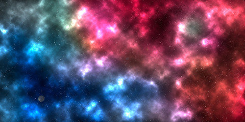  Landscape of the cosmic cloud in the style of abstraction