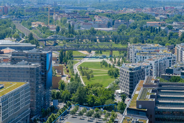 City aerial - public park in downtown Berlin