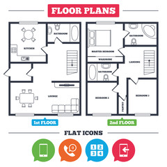 Phone icons. Call center support symbol.