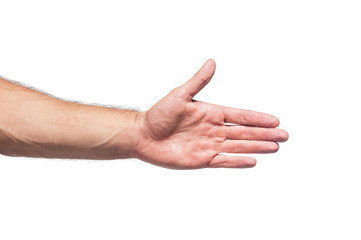 Male with open hand