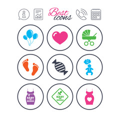 Pregnancy, maternity and baby care icons.