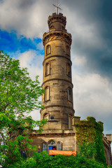 The Nelson Monument at Calton Hill, Edinburgh, Scotland