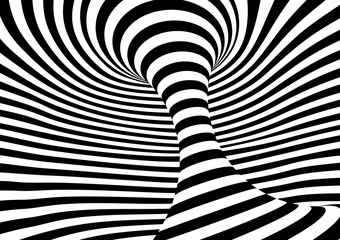 Vector op art pattern. Optical illusion abstract background.