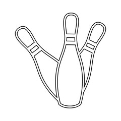 bowling pins icon over white background vector illustration