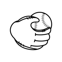 baseball ball and glove icon over white background vector illustration