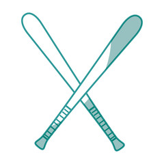 baseball bats crossed icon over white background vector illustration